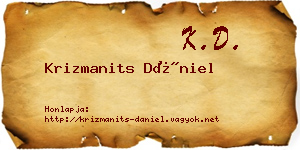 Krizmanits Dániel névjegykártya
